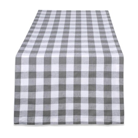 Fastfood 14 x 72 in. Table Runner Checkers - Gray & White FA1533873